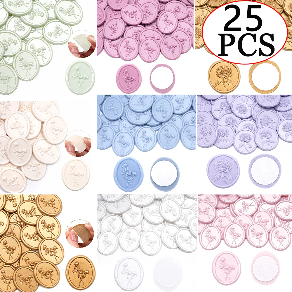 Wax Seal Stamp Set - 25pcs/set 3D Floral Wax Seal Stickers