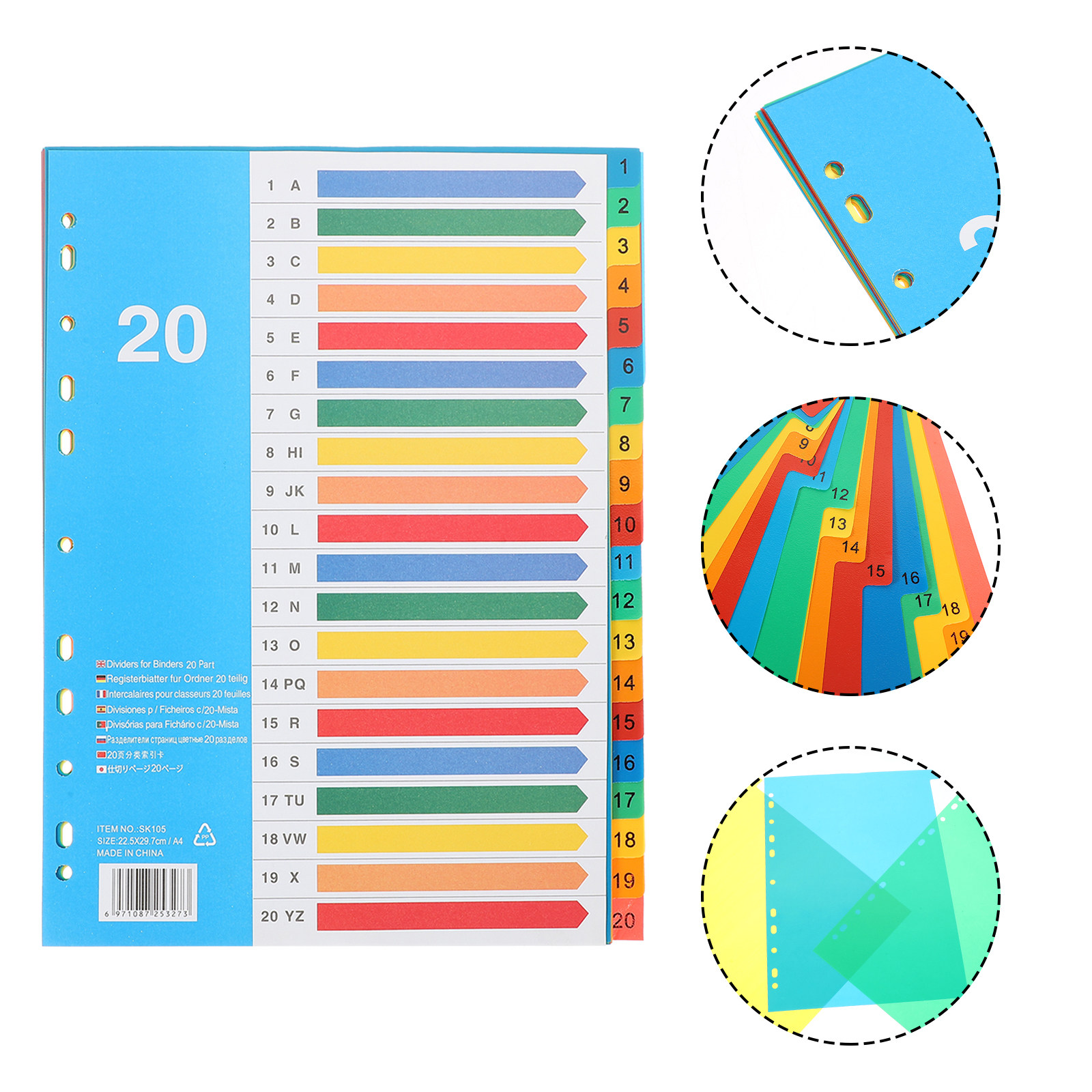 5Pcs Binder Dividers Colored P - đánh giá và giá Tab Divider A4