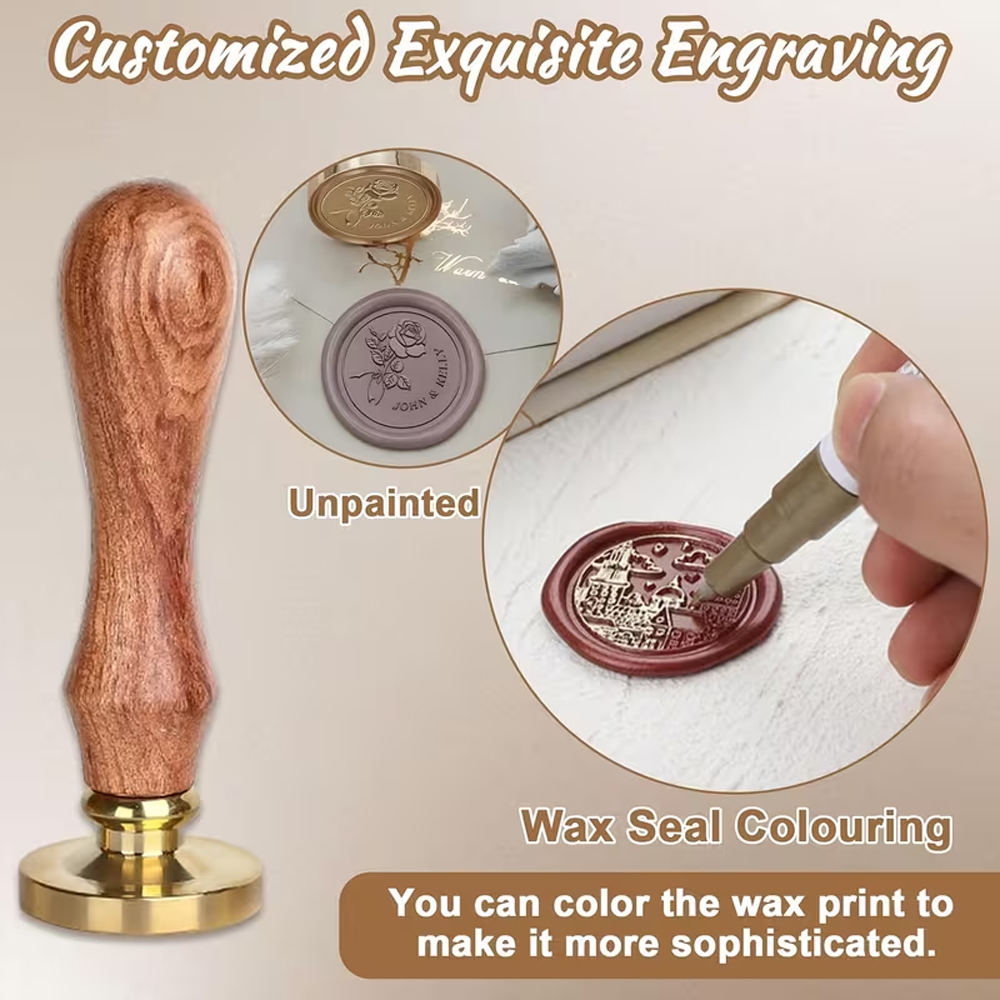 Custom Your Logo 25/30/40/50mm - đánh giá và giá Wax Seal Stamp Set