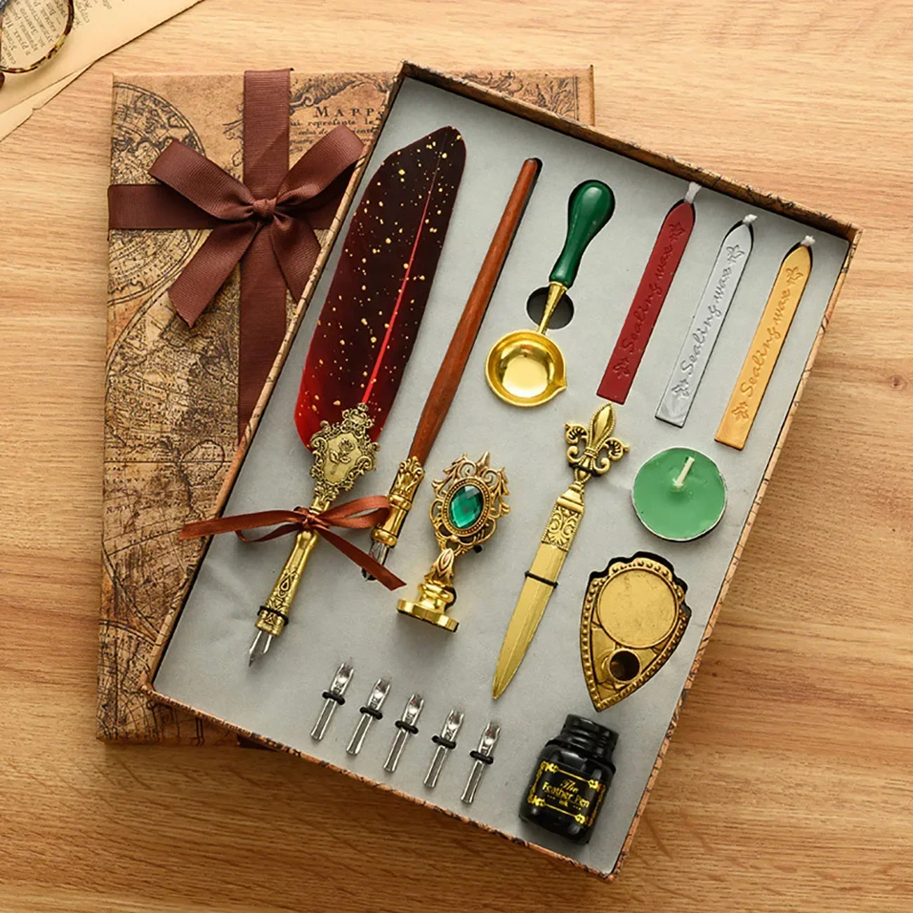 Sáp Hàn Kín Tem Cổ Lông Vũ Nhú - đánh giá và giá Wax Seal Stamp Set