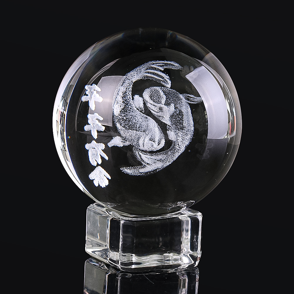 50mm 3D Engraved Crystal Ball  - đánh giá và giá Paper Weight Crystal