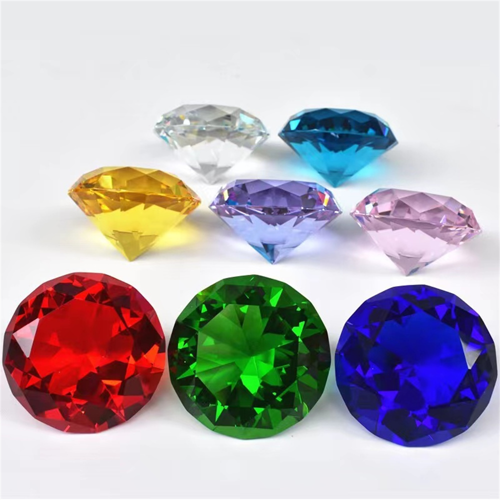 10 Colors Crystal Diamond Shap - đánh giá và giá Paper Weight Crystal