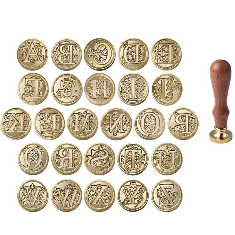 A-Z Vintage Sealed Wax Stamp H - đánh giá và giá Wax Seal Stamp Set